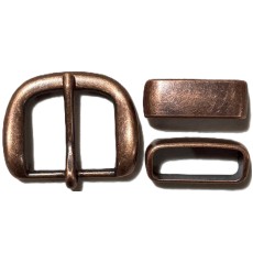 BUCKLE BELT SET 1 25mm ANTIQUE COPPER